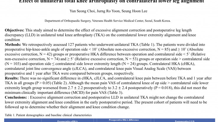 Effect of unilateral total knee arthroplasty on contralateral lower leg alignment